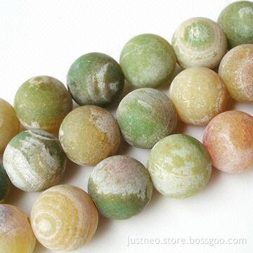 4 to 18mm round frosted fancy mixed color semi-precious loose beads gemstone